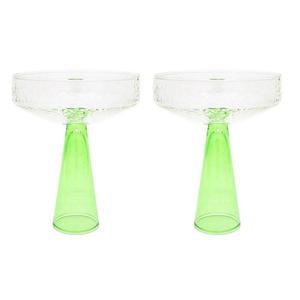 Pahare de sampanie Coupe, set de 2, culoare verde pal imagine