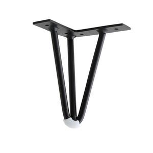 Picior metalic pentru mobilier si canapele model Trinity, H=120 mm, finisaj negru mat imagine