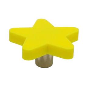 Buton plastic soft pentru mobilier copii, Steluta galbena, 48x48x24 mm imagine