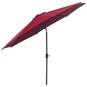 Outsunny Umbrelă de Grădină Inclinabilă 3x2.45m, Poliester Impermeabil, Rosu Bordeaux | Aosom Romania imagine