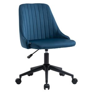 Vinsetto Scaun Birou Ergonomic, Pivotant 360°, Înălțime Ajustabilă, Catifea Albastră, 50x58x77-85cm | Aosom Romania imagine