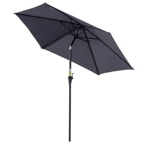 Outsunny Umbrelă de Grădină cu Manivelă, Structură din Aluminiu, Poliester Rezistent la UV, Φ2.7x2.35m, Gri și Negru | Aosom Romania imagine