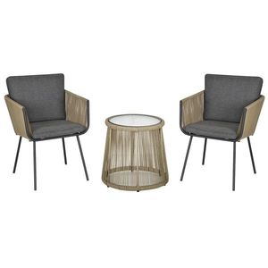 Outsunny Set Mobilier de Grădină cu 2 Șezlonguri Recliner pentru Exterior, cu Pernă Căptușită din PE, 196x65x22 cm, Gri | Aosom Romania imagine