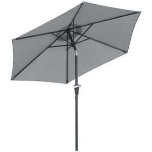 Outsunny Umbrelă Inclinabilă pentru Grădină și Terasă 2.3x2m cu Deschidere Ușoară prin Manivelă, Structură Metalică și 6 Stinghii, Gri | Aosom Romania imagine