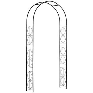 Outsunny Arc pentru Trandafiri și Plante Cățărătoare din Oțel, Arc de Grădină cu Suport pentru Plante, 114x30x230 cm, Negru | Aosom Romania imagine