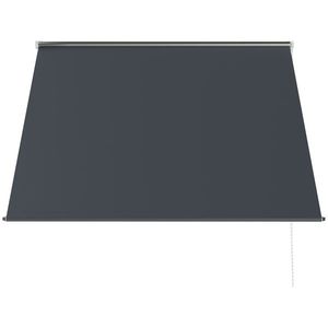 Outsunny Copertină cu Braț Pliabil, cu Deschidere Manuală, Copertină Basculantă cu Protecție UV30+, 150x120 cm, Gri Închis | Aosom Romania imagine