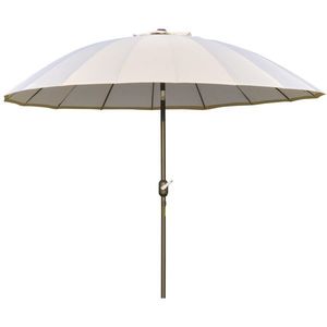 Outsunny Umbrelă de Grădină sau Terasă, Reglabilă cu Manivelă, Crem Alb, Ф255cm | Aosom Romania imagine