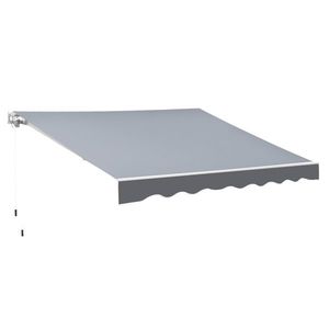 Outsunny Copertină de Soare Retractabilă Manual din Aluminiu și Țesătură Poliester, 2, 5x2 m, Gri | Aosom Romania imagine