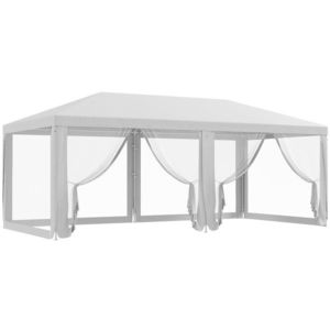 Outsunny Cort de Exterior cu 6 Părți Laterale Detașabile, Cort pentru Petrecerie, Adăpost pentru Umbră pentru Evenimente, 584.6x295.6x256 cm, Alb. imagine