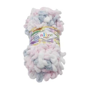 fir textil PUFFY color alb, gri, roz deschis , 100 g / 9 m imagine