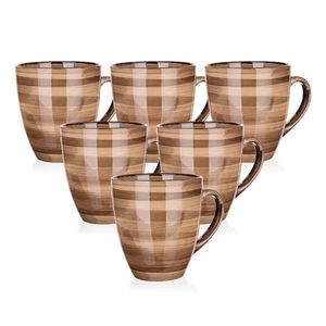 Set de 6 căni din ceramică Banquet PALAS , 400 ml, maro, maro imagine