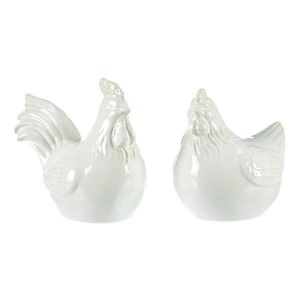 Decorațiune ceramică Hen și robinet, alb , 11 x 13x 14 cm, set de 2 imagine