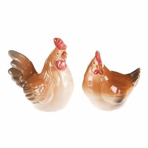 Decorațiuni ceramice Hen și robinet, 8 x 8 x 6 cm, set de 2 imagine