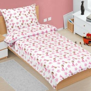 Lenjerie de pat din bumbac pentru copii BellatexJunior Princess roz, 140 x 200 cm, 70 x 90 cm imagine