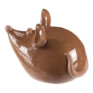 Decor ceramic Mouse, 17 x 14 x 14 cm, maro, 17 cm imagine