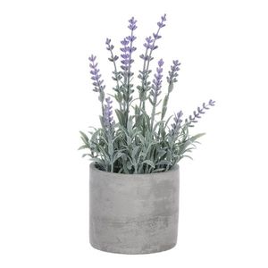 Lavanda artificială în ghiveci, gri, 10 x 10 x 21cm imagine