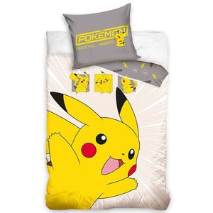 Carbotex Baby bumbac lenjerie de pat PokémonPikachu în acțiune, 140 x 200 cm, 70 x 90 cm imagine