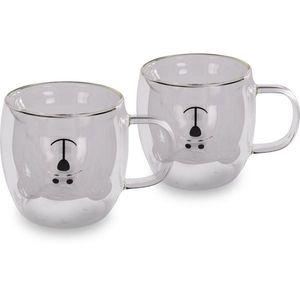 Lamart LT9125 Set de 2 pahare Bear Vaso, 250 ml, transparent imagine