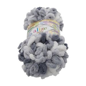 Fir textil PUFFY color alb, gri , 100 g / 9 m imagine