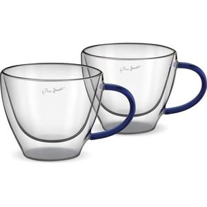 Lamart LT9116 Set 2 pahare cappuccino Vaso, 190ml, albastru, albastru imagine