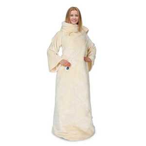 Klarstein Slanket, pătură termică cu mâneci, 120W, 155x180cm, coral, fleece imagine