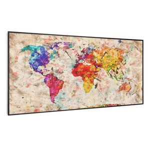 Klarstein Wonderwall Air Art Smart, încălzitor cu infraroșu, hartă colorată, 120 x 60 cm, 700 W imagine