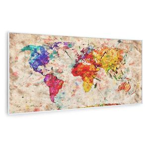 Klarstein Wonderwall Air Art Smart, încălzitor cu infraroșu, hartă colorată, 120 x 60 cm, 700 W imagine