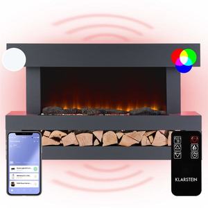 Klarstein Studio Light & Fire 3 Smart, Șemineu, 1000 / 2000 W, MDF, WiFi Control imagine