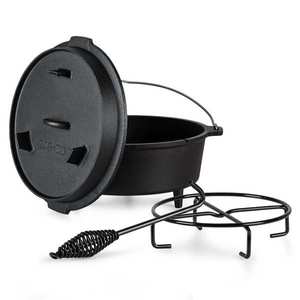 Klarstein Guernsey, oală premium din fontă, 4.5 oală barbecue, fontă, dimensiunea S/4.5 qt/4, 2 l imagine