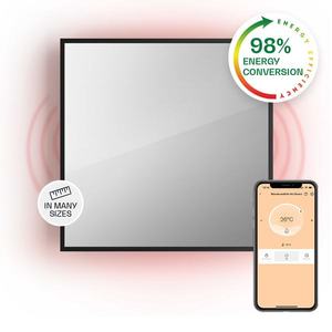 Klarstein La Palma 500 smart, încălzitor, 2 în 1, infraroșu, 60 x 60 cm, 500W, partea frontală cu oglindă imagine