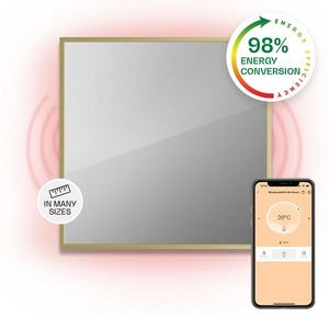 Klarstein La Palma 500 smart, încălzitor, 2 în 1, infraroșu, 60 x 60 cm, 500W, partea frontală cu oglindă imagine