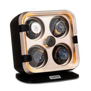 Klarstein Clover Watch winder, suport pentru 4 ceasuri, 3 rotații, 4 viteze LED imagine