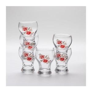 Set transparent 6x pahar pentru lichior, model floral nr. 2 imagine