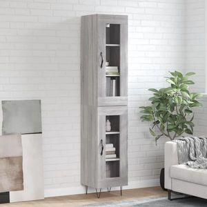 vidaXL Dulap înalt, gri sonoma, 34, 5x34x180 cm, lemn prelucrat imagine