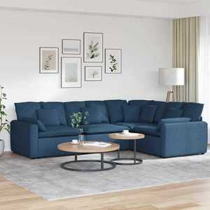 vidaXL Canapea modulară cu perne, albastru, textil imagine