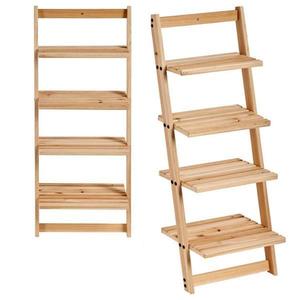 Raft din lemn natur cu 4 etajere, 27, 5 x 41, 5 x 98 cm imagine