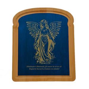 Tablou, gravat, Piksel, cu mesaj, lemn, natur, albastru, 23x20x1cm imagine
