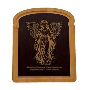 Tablou, gravat, Piksel, cu mesaj, lemn, natur, wenge, 23x20x1cm imagine