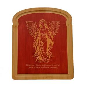 Tablou, gravat, Piksel, cu mesaj, lemn, natur, rosu, 23x20x1cm imagine