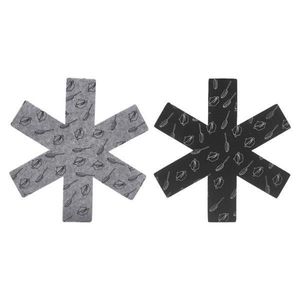 Set 2 bucati protectii din poliester pentru vase si tigai, gri/negru imagine