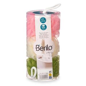 Set 3 bureti baie pentru exfoliere cu suport, 11 x 11 x 21.5 cm imagine