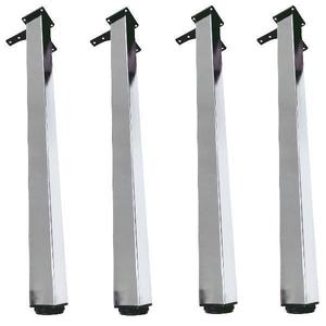 Picior pentru masa cu profil patrat 50x50 mm, finisaj crom lucios, H: 710, set 4 bucati imagine