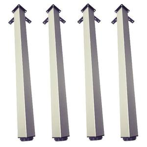 Picior pentru masa cu profil patrat 50x50 mm, finisaj nichel satinat, H: 710, set 4 bucati - Maxdeco imagine