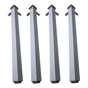 Picior pentru masa cu profil patrat 50x50 mm, finisaj aluminiu, H: 710, set 4 bucati - Maxdeco imagine