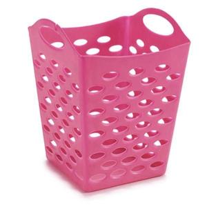 Cos patrat multifunctional din plastic, 13x13x17 cm, roz imagine