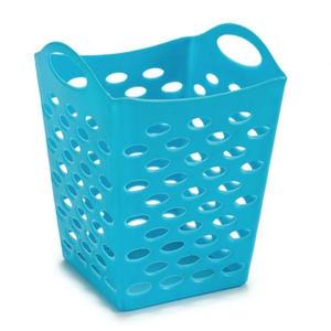 Cos patrat multifunctional din plastic, 13x13x17 cm, albastru imagine