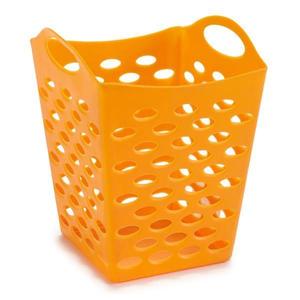 Cos patrat multifunctional din plastic, 13x13x17 cm, portocaliu imagine