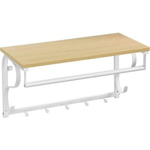 Cuier de perete Vasagle, 60 x 30 x 31.7 cm, PAL/otel, alb imagine