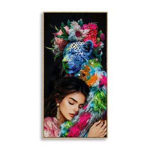 Tablou decorativ Moira -B, Mauro Ferretti, 52x102 cm, lemn de pin/canvas pictat si lacuit, multicolor imagine