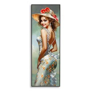 Tablou decorativ Elegant -B, Mauro Ferretti, 52x152 cm, lemn de pin/canvas pictat si lacuit, multicolor imagine